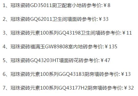 品牌产品|冠珠瓷砖质量怎么样，价格一览表是怎样的