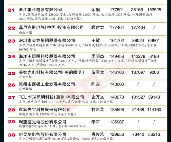 “2019中国LED照明灯饰行业100强”完整榜单