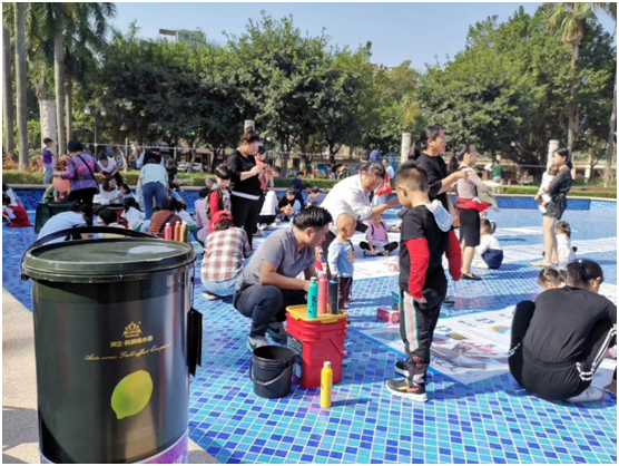 健康又好玩,润立抗病毒水漆涂鸦比赛火爆碧桂园社区